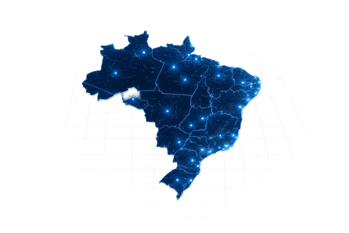 Mapa do Brasil — atuação Focus Corp